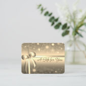 Elegant Modern Gold Bow Shiny Kortingskaartje (Staand voorkant)
