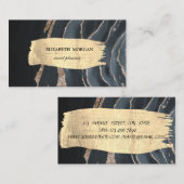 Elegant Modern Gold Brush Stroke Black marble Visitekaartje (Voorkant / Achterkant)