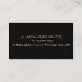 Elegant Modern Gold Brush Stroke Geometric, Black Visitekaartje (Achterkant)