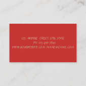 Elegant Modern Gold Brush Stroke Geometric, Red Visitekaartje (Achterkant)