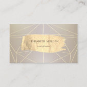 Elegant Modern Gold Brush Stroke Geometric Visitekaartje (Voorkant)
