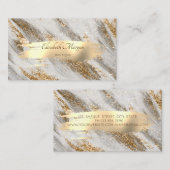 Elegant Modern, Gold Brush Stroke, Gold Glitter Visitekaartje (Voorkant / Achterkant)