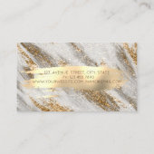 Elegant Modern, Gold Brush Stroke, Gold Glitter Visitekaartje (Achterkant)