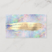 Elegant Modern, Gold Brush Stroke Opal Visitekaartje (Achterkant)