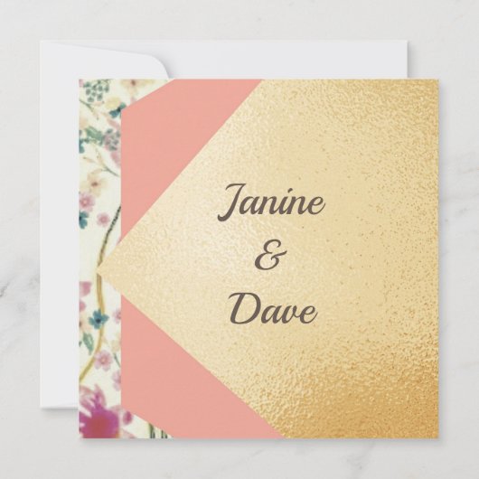 Elegant Modern Gold Brush Wedding RSVP Kaart (Achterkant)