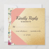 Elegant Modern Gold Brush Wedding RSVP Kaart (Voorkant)
