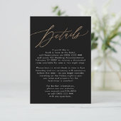 Elegant Modern Gold Calligraphy Wedding Enclosure RSVP Kaartje (Staand voorkant)