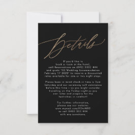Elegant Modern Gold Calligraphy Wedding Enclosure RSVP Kaartje