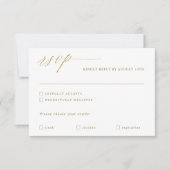 Elegant modern Gold Calligraphy Wedding RSVP Kaartje (Voorkant)