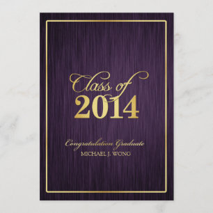 Elegant Modern Gold Class of 2014 Afstuderen Kaart