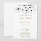 Elegant modern Gold Classic White Magnolia Wedding Kaart (Voorkant / Achterkant)