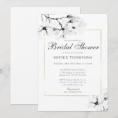 Elegant modern Gold Classy Magnolia Vrijgezellenfe Kaart (Voorkant / Achterkant)