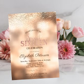 Elegant Modern Gold Confetti, Bokeh Sweet 16 Kaart