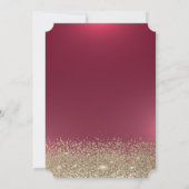 Elegant Modern Gold Confetti Diamonds Red Sweet 16 Kaart (Achterkant)