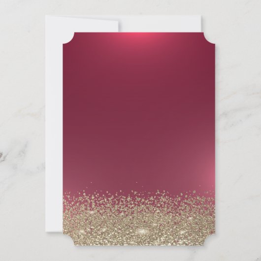 Elegant Modern Gold Confetti Diamonds Red Sweet 16 Kaart (Achterkant)