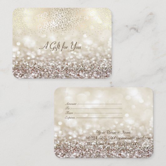 Elegant Modern Gold Confetti, Glitter Bokeh Kortingskaartje (Voorkant / Achterkant)