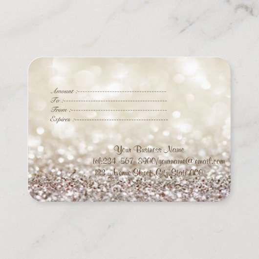 Elegant Modern Gold Confetti, Glitter Bokeh Kortingskaartje (Achterkant)