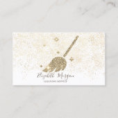 Elegant modern Gold Confetti Maid Cleaning House Visitekaartje (Voorkant)