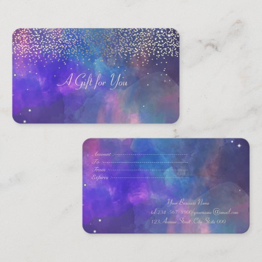 Elegant modern Gold Confetti Paint Splash Kortingskaartje (Voorkant / Achterkant)