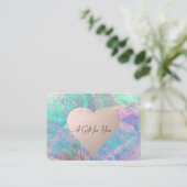Elegant Modern Gold Confetti, Roos Gold Heart Opal Kortingskaartje (Staand voorkant)