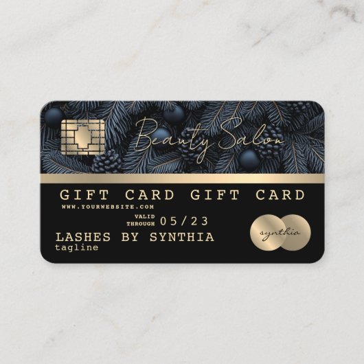 Elegant Modern Gold Credit Kaart Cadeaubon Visitekaartje (Voorkant)