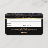 Elegant Modern Gold Credit Kaart Cadeaubon Visitekaartje (Achterkant)