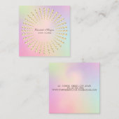 Elegant modern Gold Diamonds Holographic Vierkante Visitekaartje (Voorkant / Achterkant)