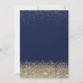 Elegant Modern Gold Diamonds Navy Blue Sweet 16 Kaart (Achterkant)