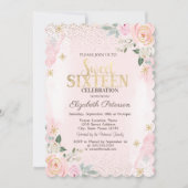 Elegant Modern Gold Diamonds Snowflakes Sweet 16 Kaart (Voorkant)