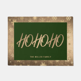 Elegant modern Gold en Green Ho Ho Ho Kerstmis Deurmat