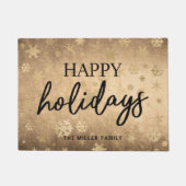 Elegant modern Gold en zwart Prettige feestdagen Deurmat (Voorkant)