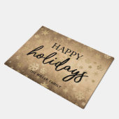 Elegant modern Gold en zwart Prettige feestdagen Deurmat (Schuin)