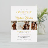 Elegant Modern Gold Foil Afstuderen Aankondiging (Staand Voorkant)