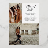 Elegant Modern Gold Foil Afstuderen Aankondiging (Achterkant)