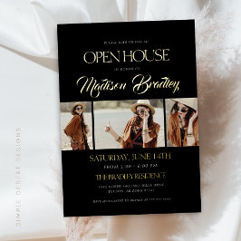 Elegant Modern Gold Foil Afstuderen Invitation Folie Uitnodiging