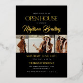 Elegant Modern Gold Foil Afstuderen Invitation Folie Uitnodiging (Voorkant)