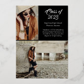 Elegant Modern Gold Foil Afstuderen Invitation Folie Uitnodiging (Achterkant)