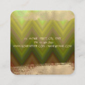 Elegant Modern Gold Foil Brush Stroke, Zigzag Vierkante Visitekaartje (Achterkant)