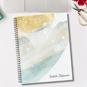 Elegant modern Gold Foil en Blauwgroen Abstract aa Notitieboek