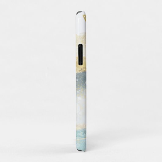 Elegant Modern Gold Foil en Blauwgroen Abstract Case-Mate iPhone Case (Achterkant/rechts)