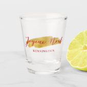 Elegant Modern Gold Foil Joyeux Noel Kerstmis Shot Glas (Voorkant)