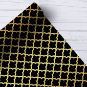Elegant Modern Gold Foil Moroccan Trellis Black Cadeaupapier