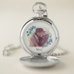Elegant Modern Gold Geometric en Leaf Photo Zakhorloge<br><div class="desc">Moderne en elegante gouden geometrische lijsten en blades voor een van je favoriete foto's.</div>