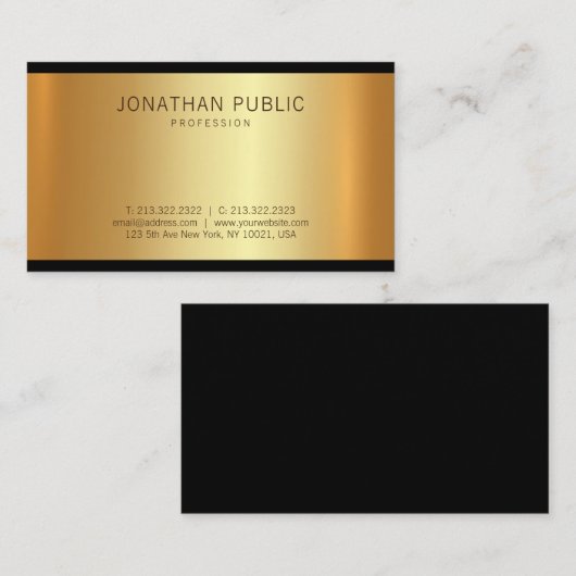 Elegant modern Gold Glamor Professional Uniek Visitekaartje (Voorkant / Achterkant)