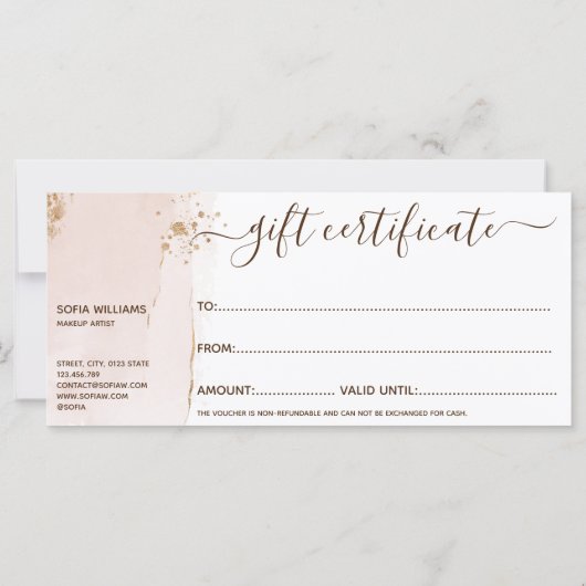 Elegant modern Gold Glitter Blush Pink (Achterkant)