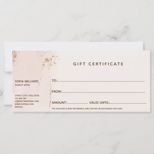 Elegant modern Gold Glitter Blush Pink (Achterkant)