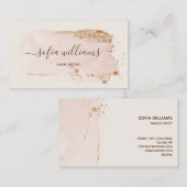 Elegant modern Gold Glitter Blush Pink Visitekaartje (Voorkant / Achterkant)