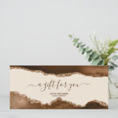 Elegant modern Gold Glitter Brown Agate (Staand voorkant)