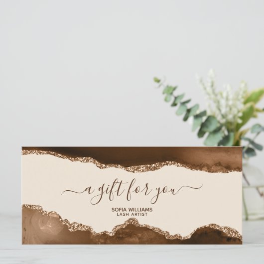 Elegant modern Gold Glitter Brown Agate (Staand voorkant)