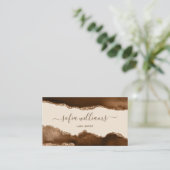 Elegant modern Gold Glitter Brown Agate Business C Visitekaartje (Staand voorkant)